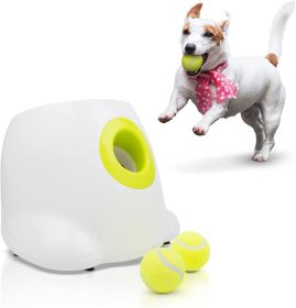 PUREVACY White Automatic Dog Ball Launcher Machine; Automatic Tennis Ball Thrower for Dogs 10.2 x 8.3 x 10.6; ABS Automatic Ball Launcher for Dogs; Pe