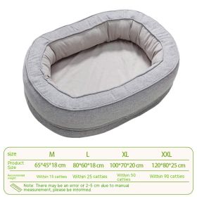 Removable And Washable Medium Large Dog Four Seasons Universal Kennel (Option: Light Gray-M)