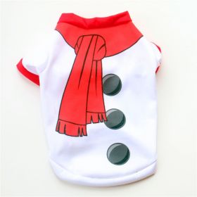 Red Christmas Style Christmas Snowman Pet Clothing Dog T-shirt (Option: Christmas Snowman-S)