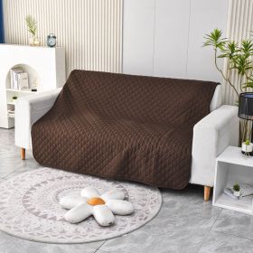 Pet Warm Waterproof Brushed Sofa Cushion (Option: Brown-80x180cm)