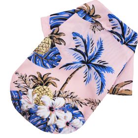 Small And Medium Dogs Beach Pineapple Shirt Hawaiian Pet Dog Cat Golden Retriever Spring And Summer Four Seasons Clothes (Option: Coconut Shirt Pink-XS)