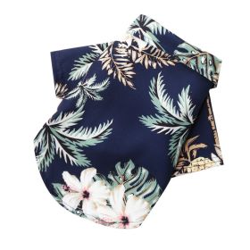 Small And Medium Dogs Beach Pineapple Shirt Hawaiian Pet Dog Cat Golden Retriever Spring And Summer Four Seasons Clothes (Option: Coconut Tree Shirt Black-M)