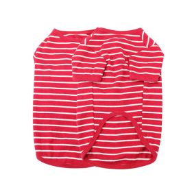 Pet Clothing Cotton Small Dog Jarre Aero Bull (Option: Red And White Stripes-L)