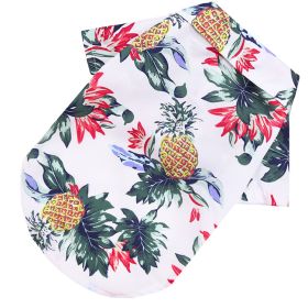 Small And Medium Dogs Beach Pineapple Shirt Hawaiian Pet Dog Cat Golden Retriever Spring And Summer Four Seasons Clothes (Option: Pineapple Shirt White-M)