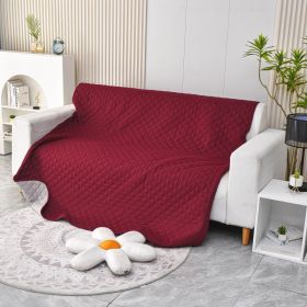 Pet Warm Waterproof Brushed Sofa Cushion (Option: Wine Red-210x304cm)