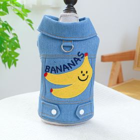 Pet Ring Dog Clothes Small And Medium-sized Dogs Banana Denim Clothing (Option: Banana Denim Clothing-L)